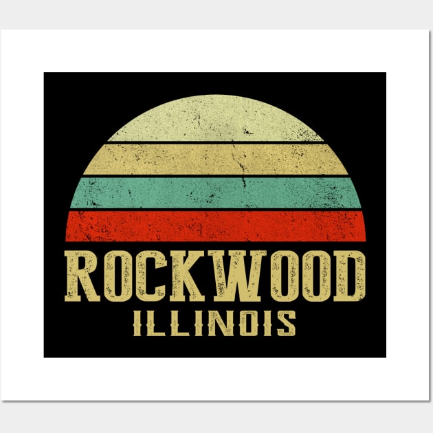 ROCKWOOD ILLINOIS Vintage Retro Sunset Wall Art by LIPTIN